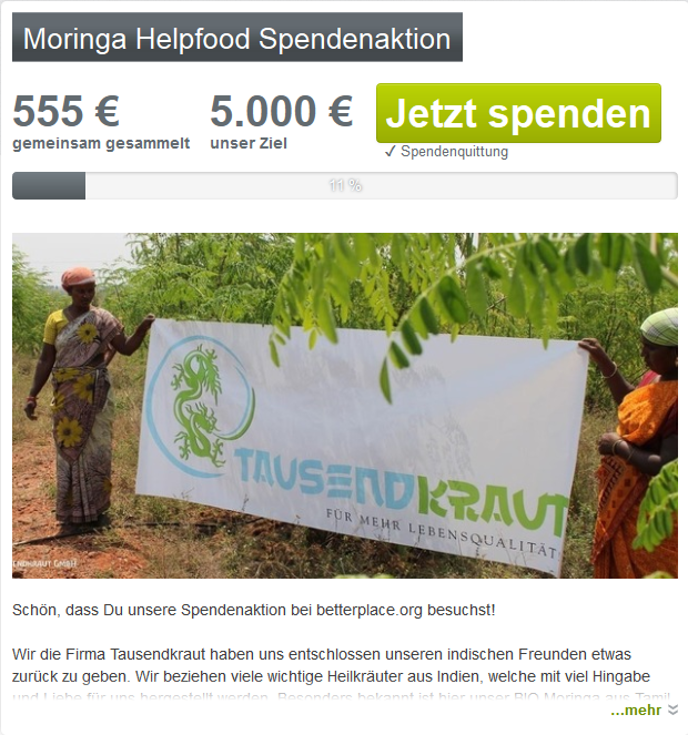Moringa Spendenaktion
